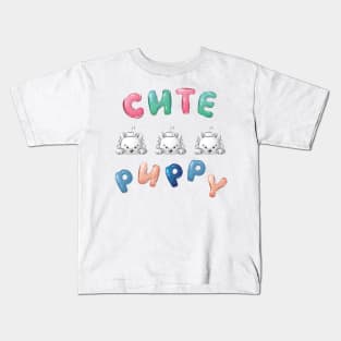 Cute Trio: The Three Musketeers Puppy Dogs, Ready for Mischief Kids T-Shirt